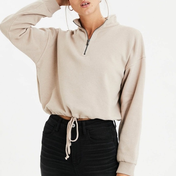 American Eagle Quarter Zip Cropped 